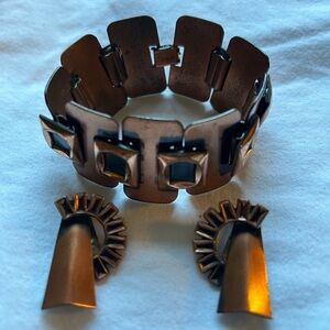 Vintage.Copper Bracelet and Earring Set